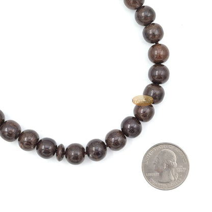 Handcrafted Tamarind Wood 33-Bead Dhikr Prayer Tasbih Dark Brown Tassels 11 mm Beads