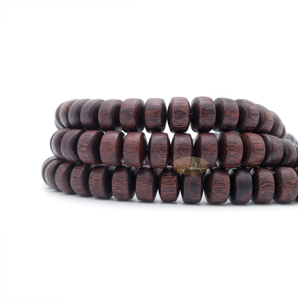 Large Tamarind Wood Nalain Misbaha – Barita Limited Edition 7×12 mm Barrel-shape 100 count Muslim Indonesian Prayer Beads