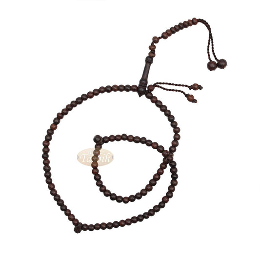 Tamarind 6mm Dense Wood Rosary Tasbih 99-beads & Counters
