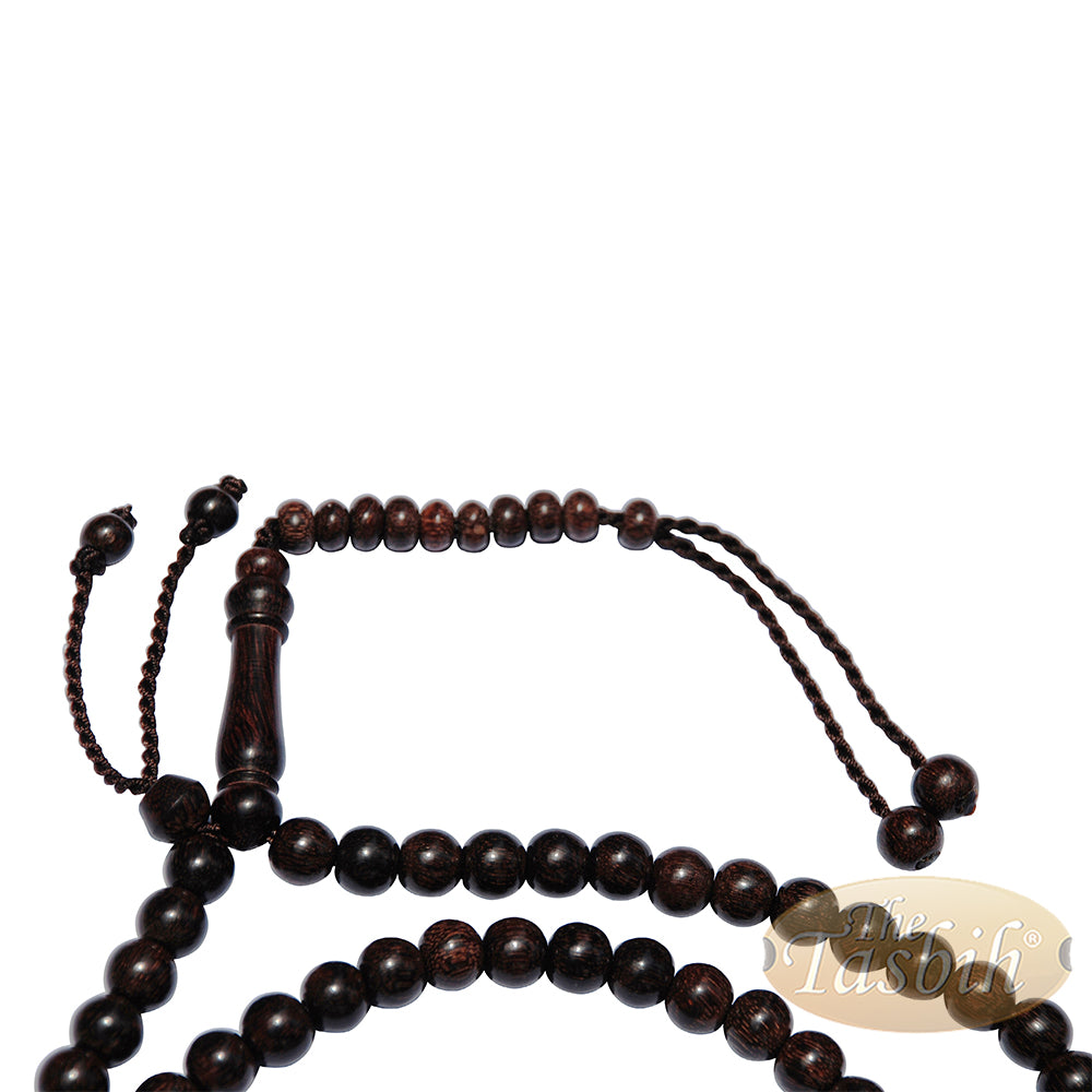 Rosario Kayu Asam Jawa 8 mm-Tasbih Kayu Padat dengan 99 Butir
