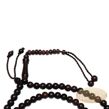 Tamarind Wood Rosary 8 mm-Bead Dense Wood Tasbih with 99-Beads