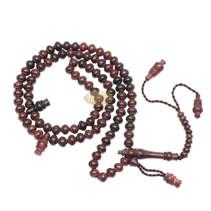 Handcrafted Tamarind Wood Tasbih Prayer Beads With 8X9mm Contoured Style 99-Bead