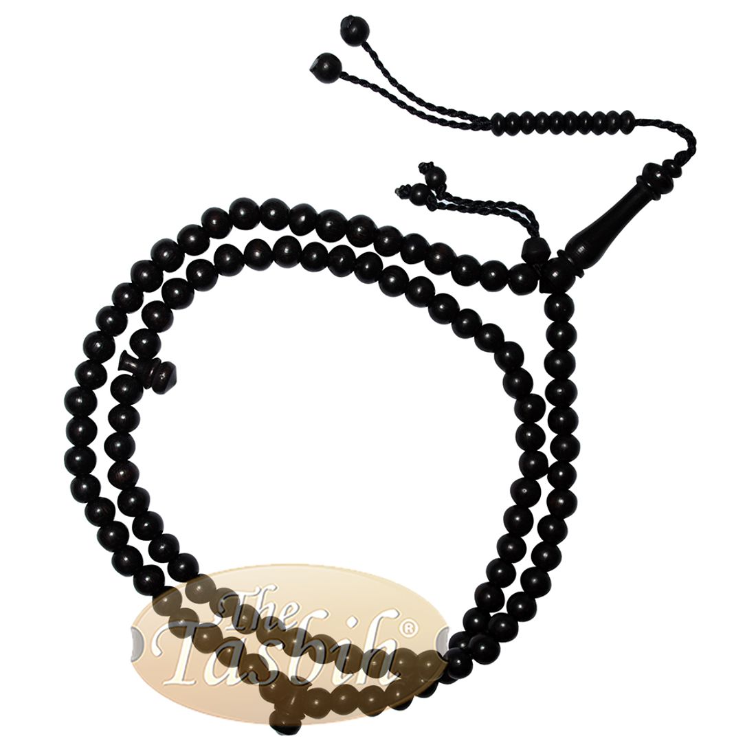Prayer Beads Tasbih Necklace – Handcrafted Dyed Tamarind Wood 99-beads with Wood Stops
