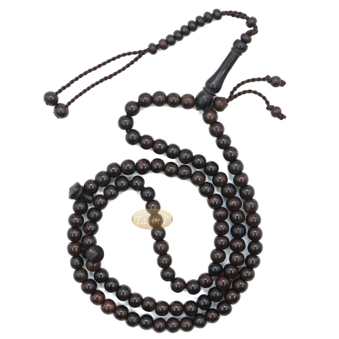 Tamarind 9mm Dense Wood Rosary Tasbih 99-beads & Counters
