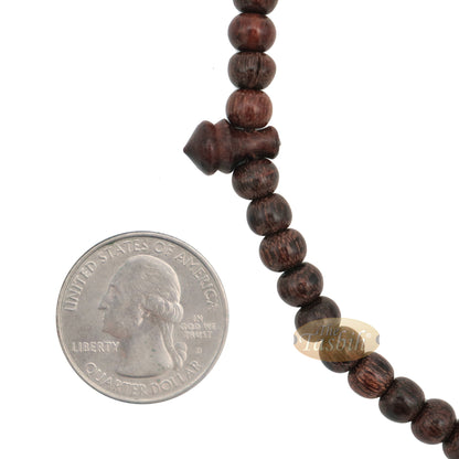 Dense Tamarind Tree Tasbih – Small 6mm 99-Bead Prayer Beads – Worry Beads With 2 Beautiful Tassels