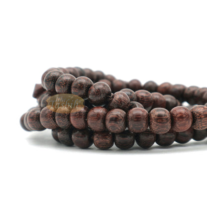 Dense Tamarind Tree Tasbih - Small 6 mm 99-Bead Prayer Beads - Worry Beads with 2 Beautiful Tassels