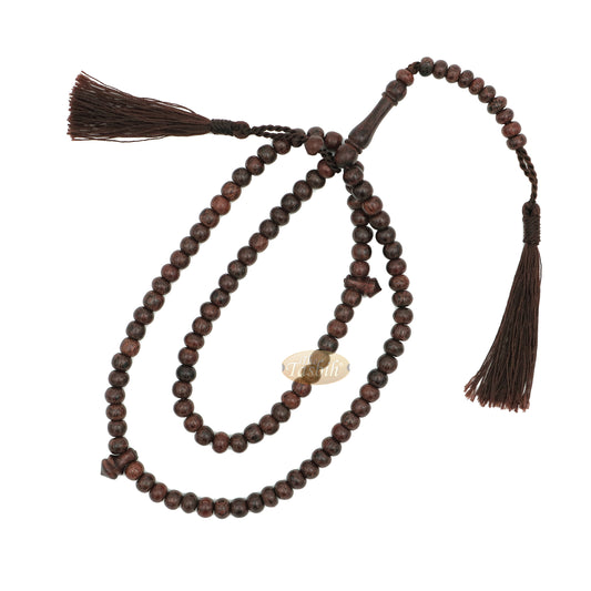 Tasbih Pohon Asam Jawa Padat - Tasbih Kecil 6 mm 99 Butir - Tasbih Khawatir dengan 2 Rumbai Indah
