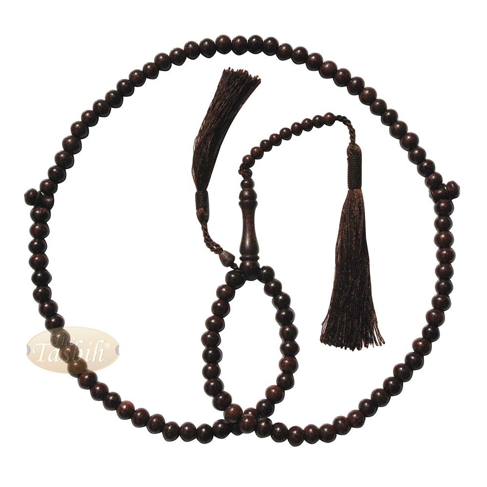 Economy Dense Tamarind Tree Tasbih – 8 mm 99-Bead Prayer Beads – Worry Beads with 2 Beautiful Tassels