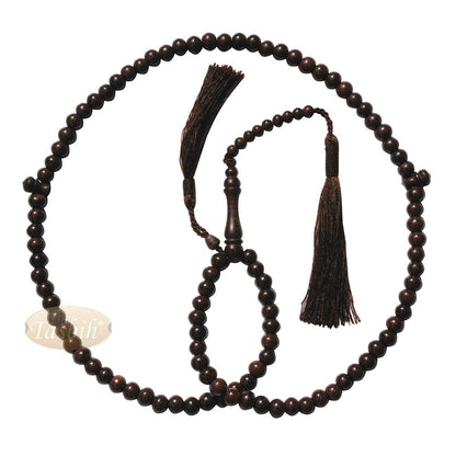 Economy Dense Tamarind Tree Tasbih – 8 mm 99-Bead Prayer Beads – Worry Beads with 2 Beautiful Tassels