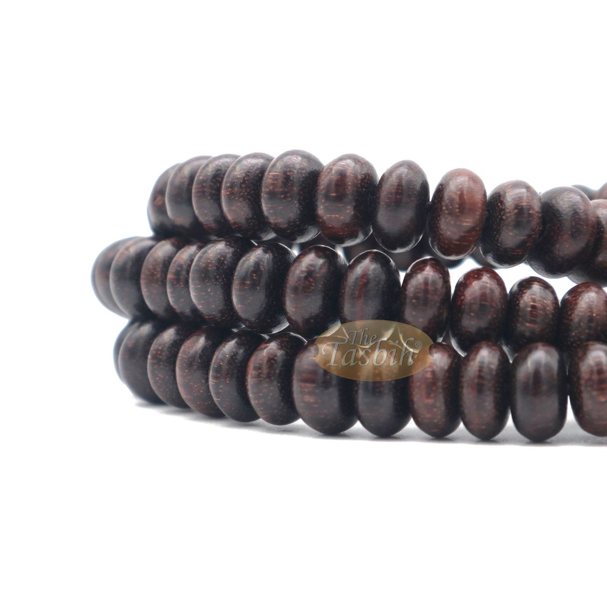 Prayer Beads – 9 mm 99-Bead Flat Oval Tamarind Tasbih with Matching Dark Brown Tassels and 10-Bead Counter