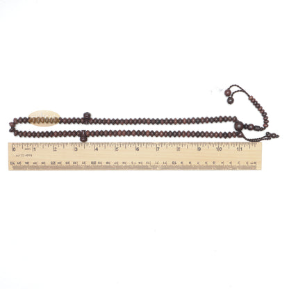 Wooden Islamic Prayer Beads | Saucer-Shape 5mm Tamarind Tasbih 99Ct Misbaha