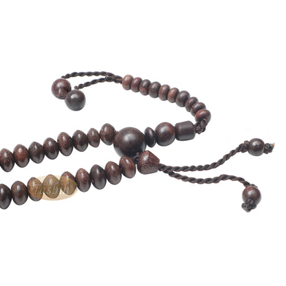 Wooden Islamic Prayer Beads | Saucer-Shape 5mm Tamarind Tasbih 99Ct Misbaha