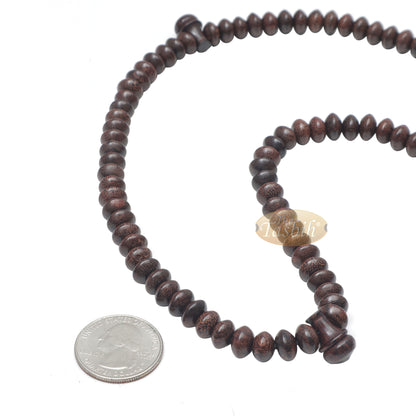 Wooden Islamic Prayer Beads | Saucer-Shape 5mm Tamarind Tasbih 99Ct Misbaha