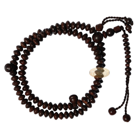 Wooden Islamic Prayer Beads | Saucer-Shape 5 mm Tamarind Tasbih 99 count Misbaha