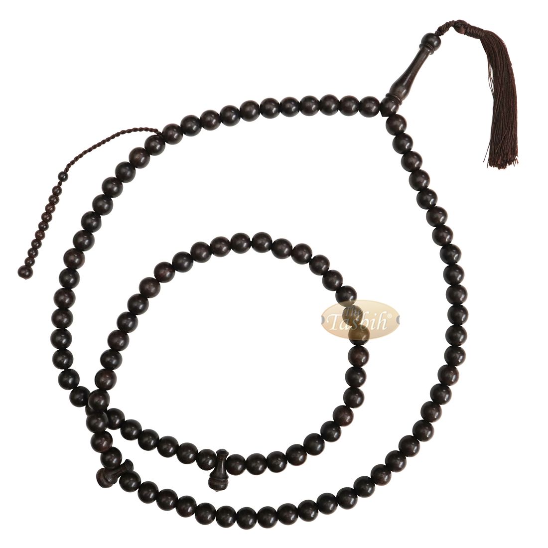Unique Extra Large Dense Tamarind Wood Tasbih – Islamic Prayer Beads – 12mm Beads with Tassel