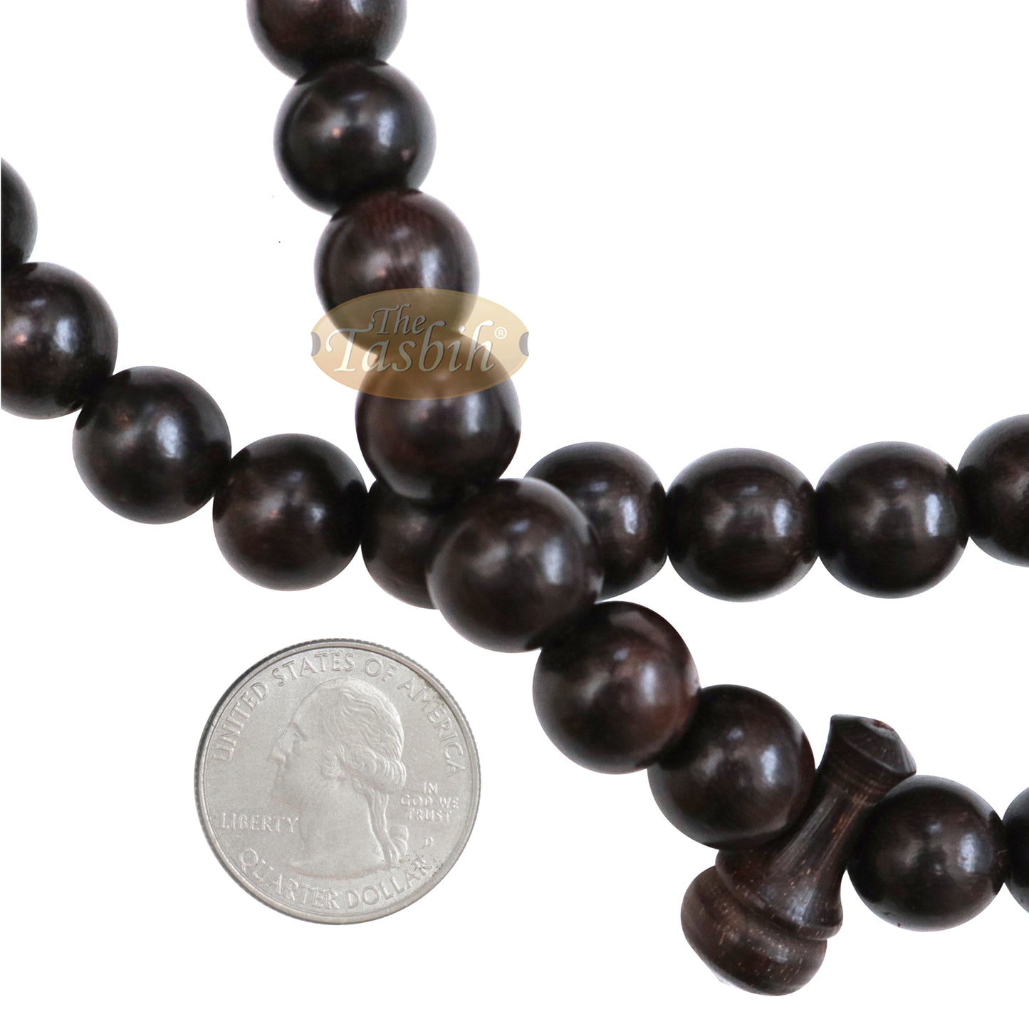 Tasbih Kayu Asam Jawa Ekstra Besar 12 mm - Tasbih Islam dengan Rumbai