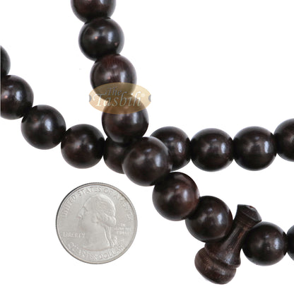 Tasbih Kayu Asam Jawa Ekstra Besar 12 mm - Tasbih Islam dengan Rumbai