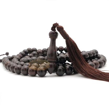12 mm 99 beads Dark Brown Tamarind wood with counter brown tassel
