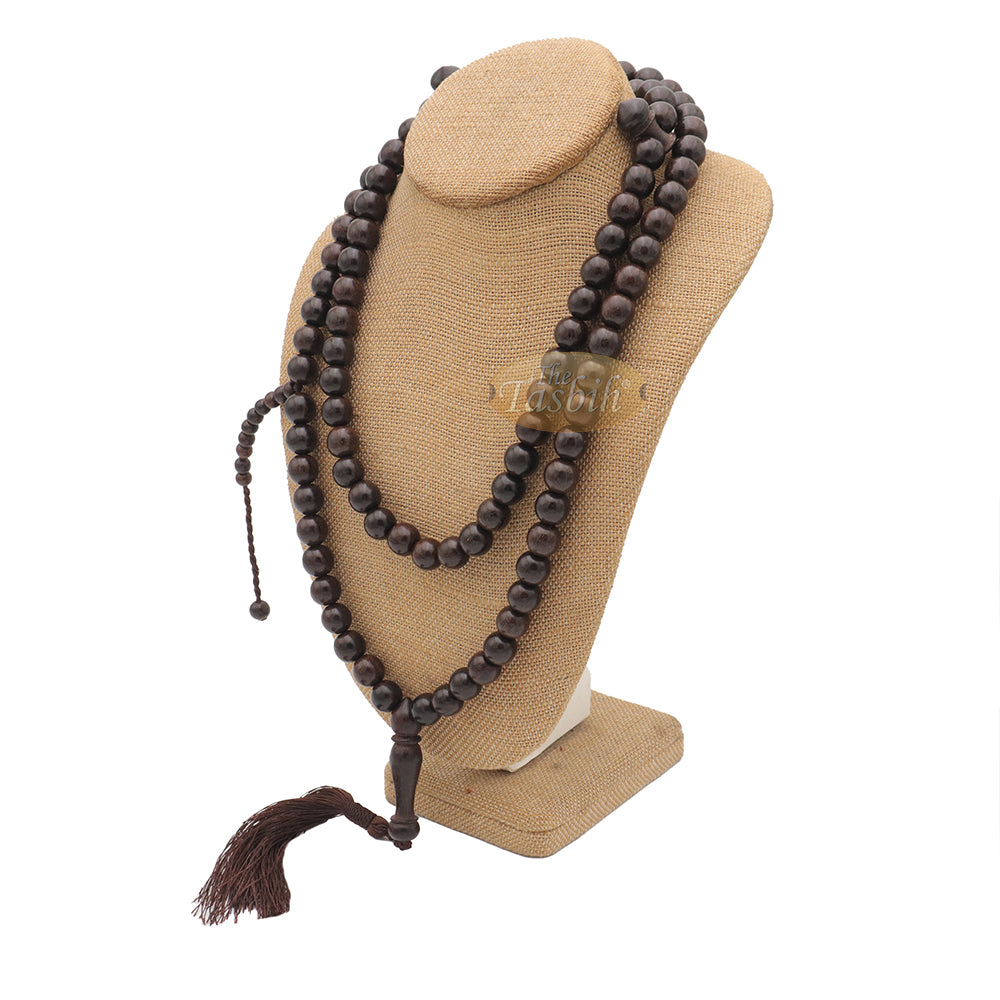 12 mm 99 beads Dark Brown Tamarind wood with counter brown tassel