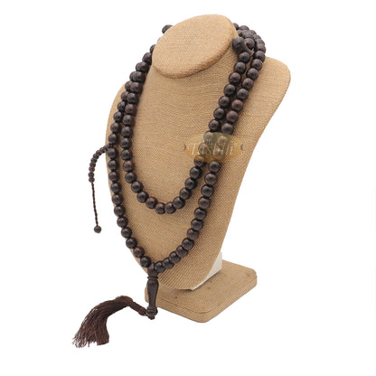 12 mm 99 beads Dark Brown Tamarind wood with counter brown tassel