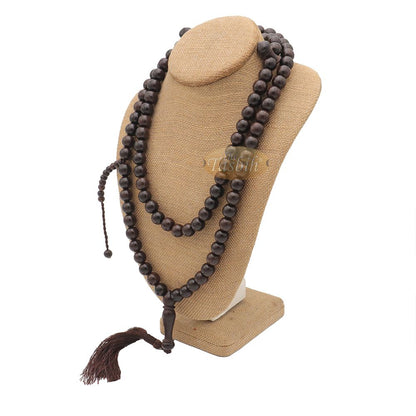 12 mm 99 beads Dark Brown Tamarind wood with counter brown tassel