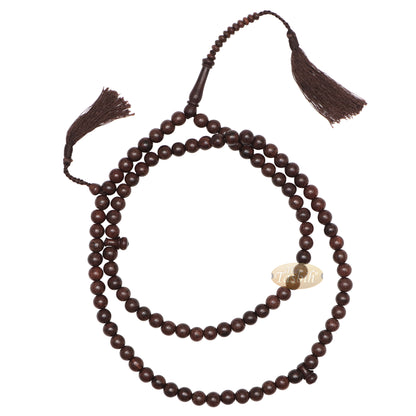 Kayu Tamarind Eksotik Tasbih Sibha 10-mm Besar dengan Jumbai Coklat Gelap Padan