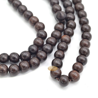 Exotic Large 9 mm Tamarind Heartwood Tasbih Misbaha with Matching Dark Brown Tassels