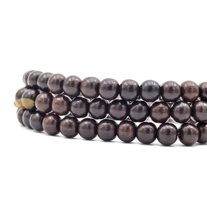 Exotic Large 9 mm Tamarind Heartwood Tasbih Misbaha with Matching Dark Brown Tassels