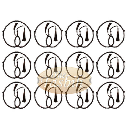 Lot of 12 Wholesale Prayer Beads Dense Tamarind Wood 8 mm 99-Bead Tassels