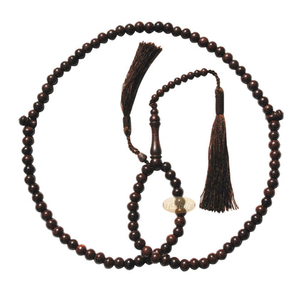 Tamarind Tree Tasbih 8mm 99-Bead Handmade Prayer Beads Worry Beads 2 Tassels