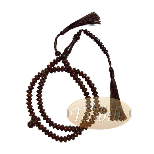 Saucer-shaped 5.5x8mm Tamarind Wood Prayer Beads Tasbih Rosary