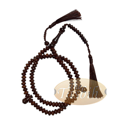 Saucer-Shaped 5.5X8mm Tamarind Wood Prayer Beads Tasbih Rosary