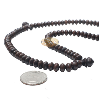 Saucer-Shaped 5.5X8mm Tamarind Wood Prayer Beads Tasbih Rosary