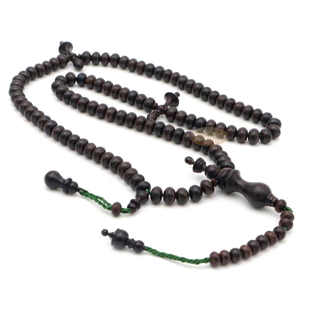 Tamarind Tree Tasbih 6×8 mm 100-Bead Handmade Prayer Beads