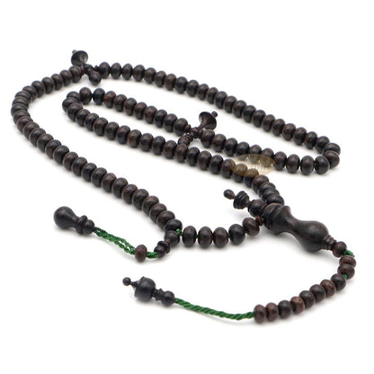 Tamarind Tree Tasbih 6×8 mm 100-Bead Handmade Prayer Beads