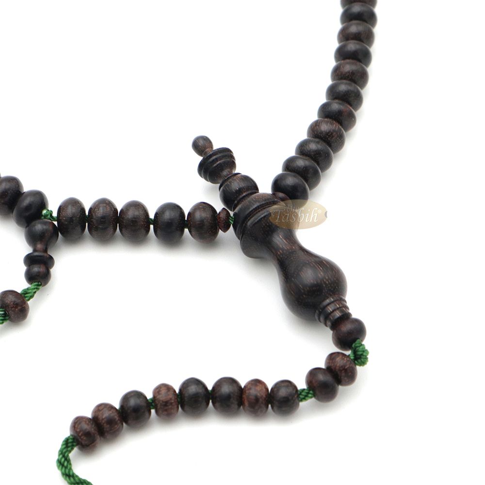 Tamarind Tree Tasbih 6×8 mm 100-Bead Handmade Prayer Beads