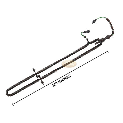 Tamarind Tree Tasbih 6×8 mm 100-Bead Handmade Prayer Beads