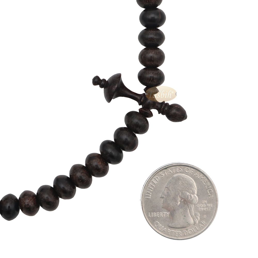 Tamarind Tree Tasbih 6×8 mm 100-Bead Handmade Prayer Beads