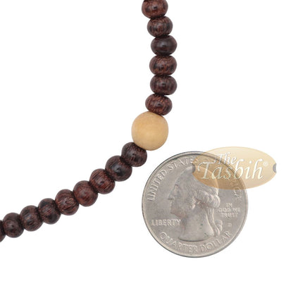 Naqshbandi Tasbih Tamarind Wood – 4 mm Round beads with Citrus Dividers