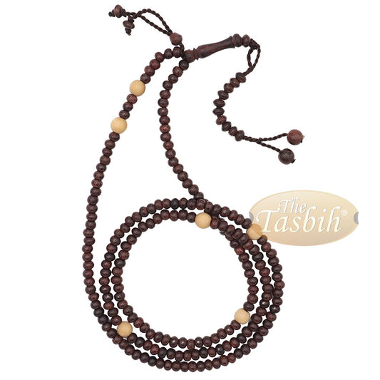 Naqshbandi Tasbih Tamarind Wood – 4 mm Round beads with Citrus Dividers