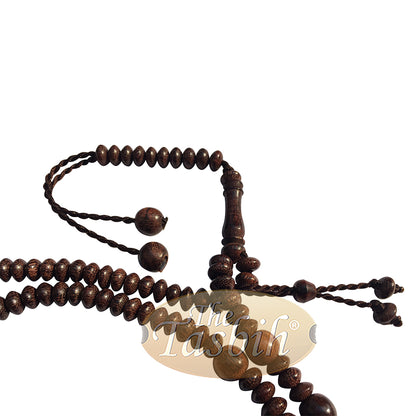 Naqshbandi Tasbih Tamarind Wood 4X6mm Saucer 8mm Dividers