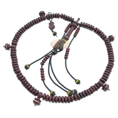 Tijani Tariqah Sibha – Limited Edition Madhawi 13×5 mm Tamarind Pewter Inlay Contour Dividers 100 Beads