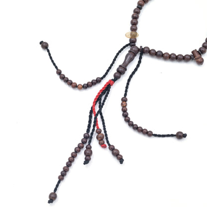 Tasbih Tijani Asam Jawa Cokelat Tua 100 Butir - Bentuk Bulat 8mm dengan Pembatas Kontur