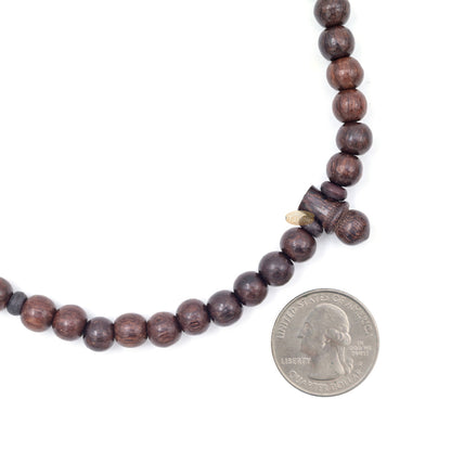 Tasbih Tijani Asam Jawa Cokelat Tua 100 Butir - Bentuk Bulat 8mm dengan Pembatas Kontur