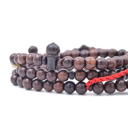 Tasbih Tijani Asam Jawa Cokelat Tua 100 Butir - Bentuk Bulat 8mm dengan Pembatas Kontur