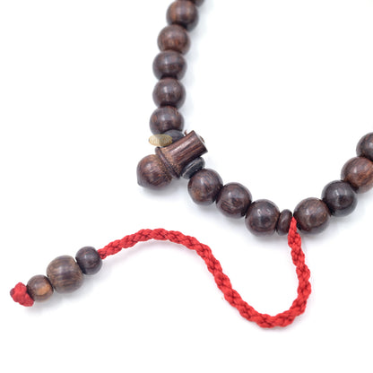 Tasbih Tijani Asam Jawa Cokelat Tua 100 Butir - Bentuk Bulat 8mm dengan Pembatas Kontur
