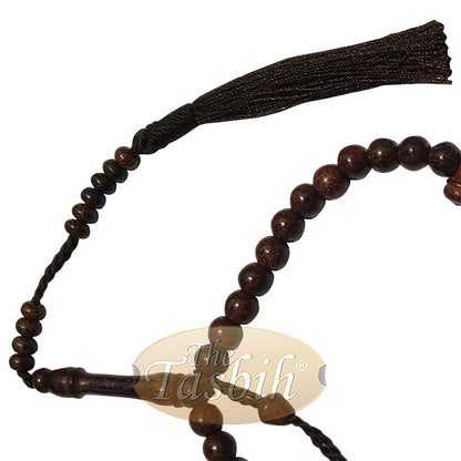 8mm Dark Brown Tamarind Tijani Tasbih Dhikr Beads Matching Tassels