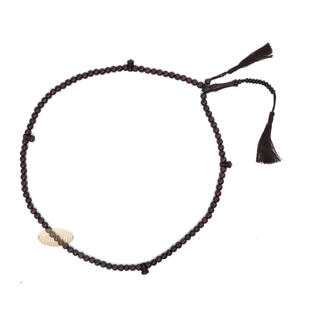 8 mm Dark Brown Tamarind Tijani Tasbih Dhikr Beads Matching Tassels