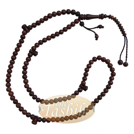 Tasbih Kayu Tamarind Tijani Tasbih 8mm Handmade Dark Brown Wooden Doa Beads