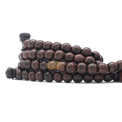 Dark Brown Tamarind Wood Tijani Tariqah Tasbih Coppered Black Tassel